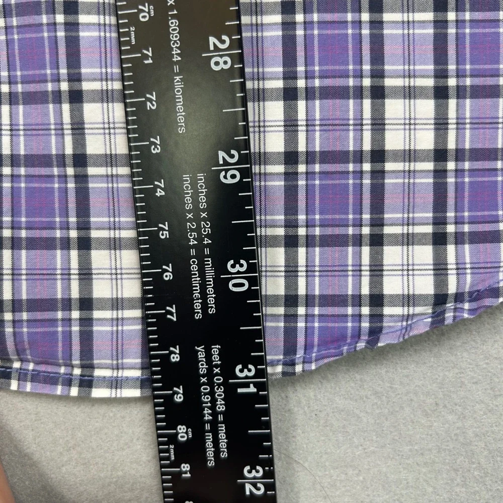 Banana‎ Republic Slim Fit Mens XL Purple Plaid Button Down Long Sleeve Shirt